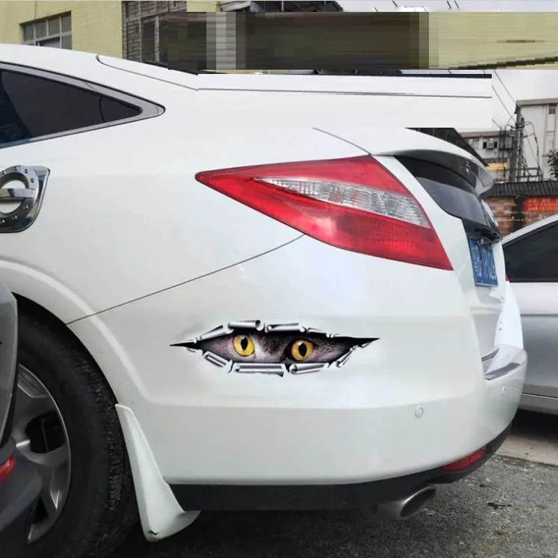 Tiger Eye Eagle Eye 3D car bumper sticker, 10x35 cm, HD transparent PVC adhesive.
