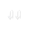 Korean style heart-shaped earrings with glossy finish and silver colour