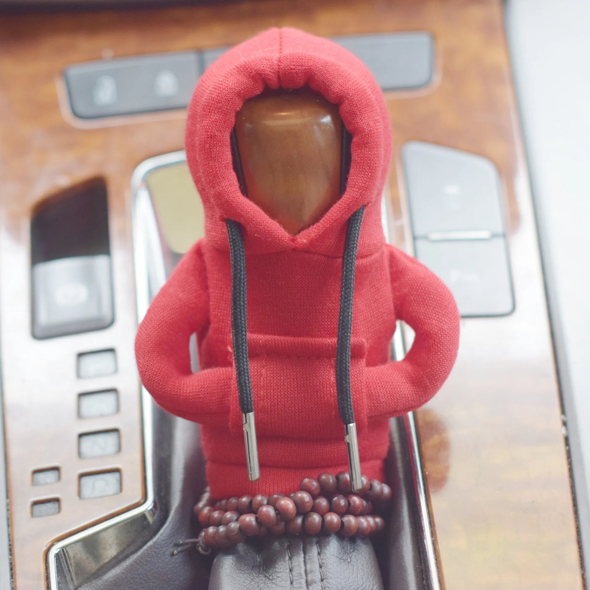 Dutch velvet car gear handle sleeve in multiple colour options on a car gear stick