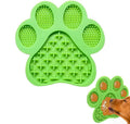 Blue bone-textured silicone dog licking mat with strong suction cups on the back