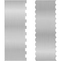 Stainless steel cake cream scraper with polygon pattern designs for textured icing decoration