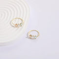 Mother's Day birthstone horse eye tricolour zircon ring with geometric triangle design in 14k gold colour
