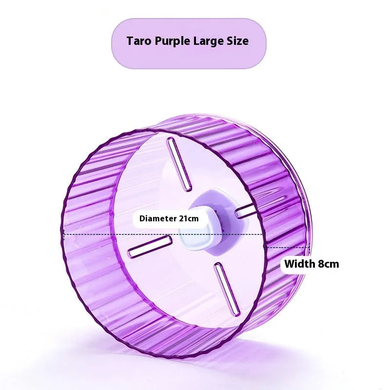 21cm plastic parrot running wheel exercise toy in transparent, green, grey, orange, or purple colours