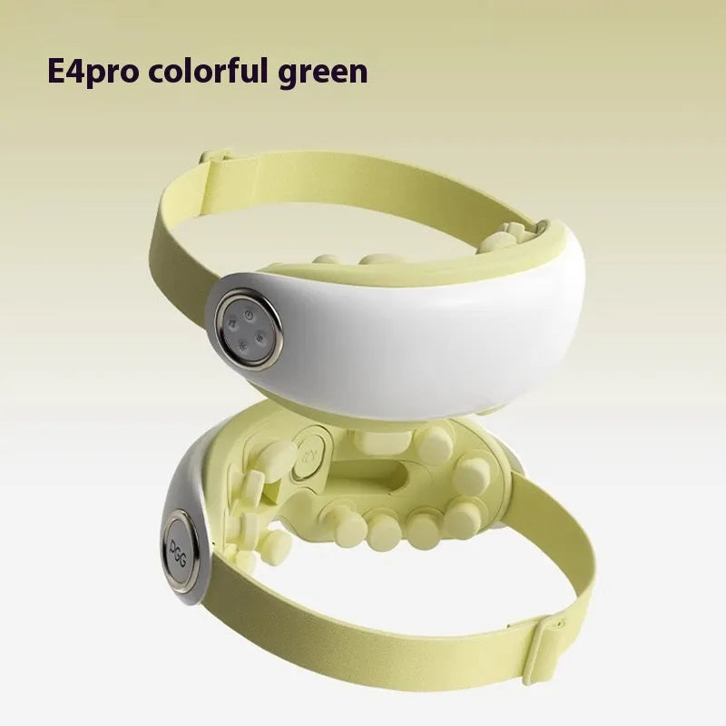 Purplish grey rechargeable Bluetooth eye moisturising and hot compress massage device.