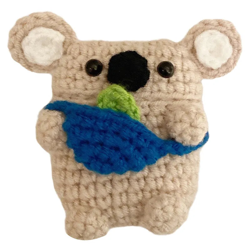 Hand-knitted koala bear backpack protective cover for Apple AirPods wireless earbuds