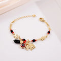 Cartoon elephant bracelet in gold colour, copper with electroplated finish, geometric shape