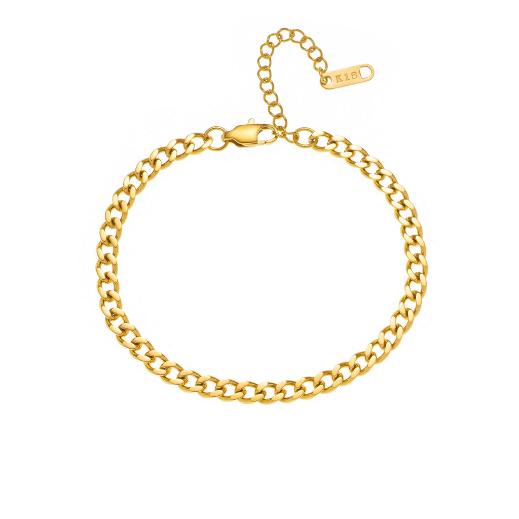 Gold titanium steel necklace with number 5 pendant on 40.5cm electroplated chain