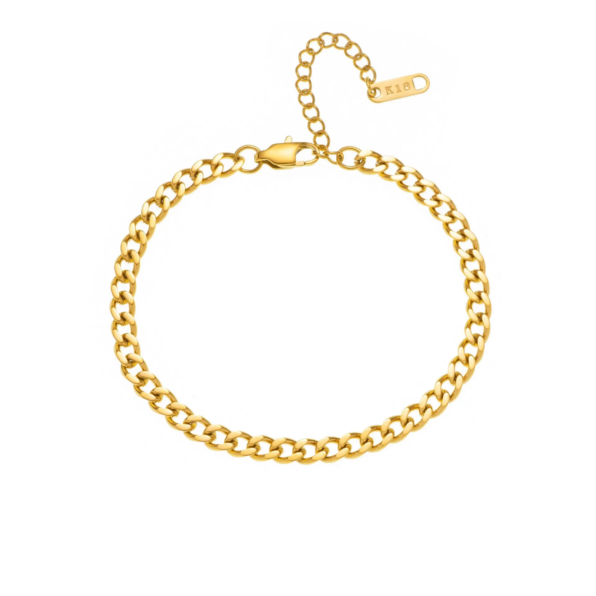 Gold titanium steel necklace with number 5 pendant on 40.5cm electroplated chain
