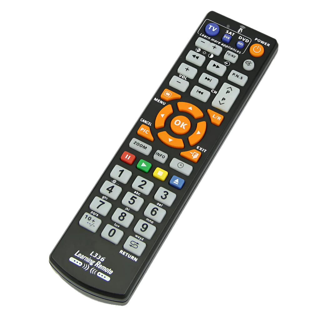 Black L336 learning remote control with full keys for home AV equipment operation