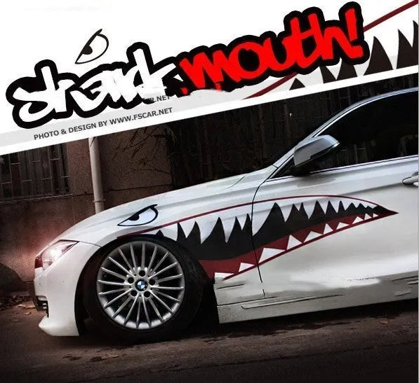 Shark series PVC body stickers in two size options for outdoor creative expression and vehicle decoration