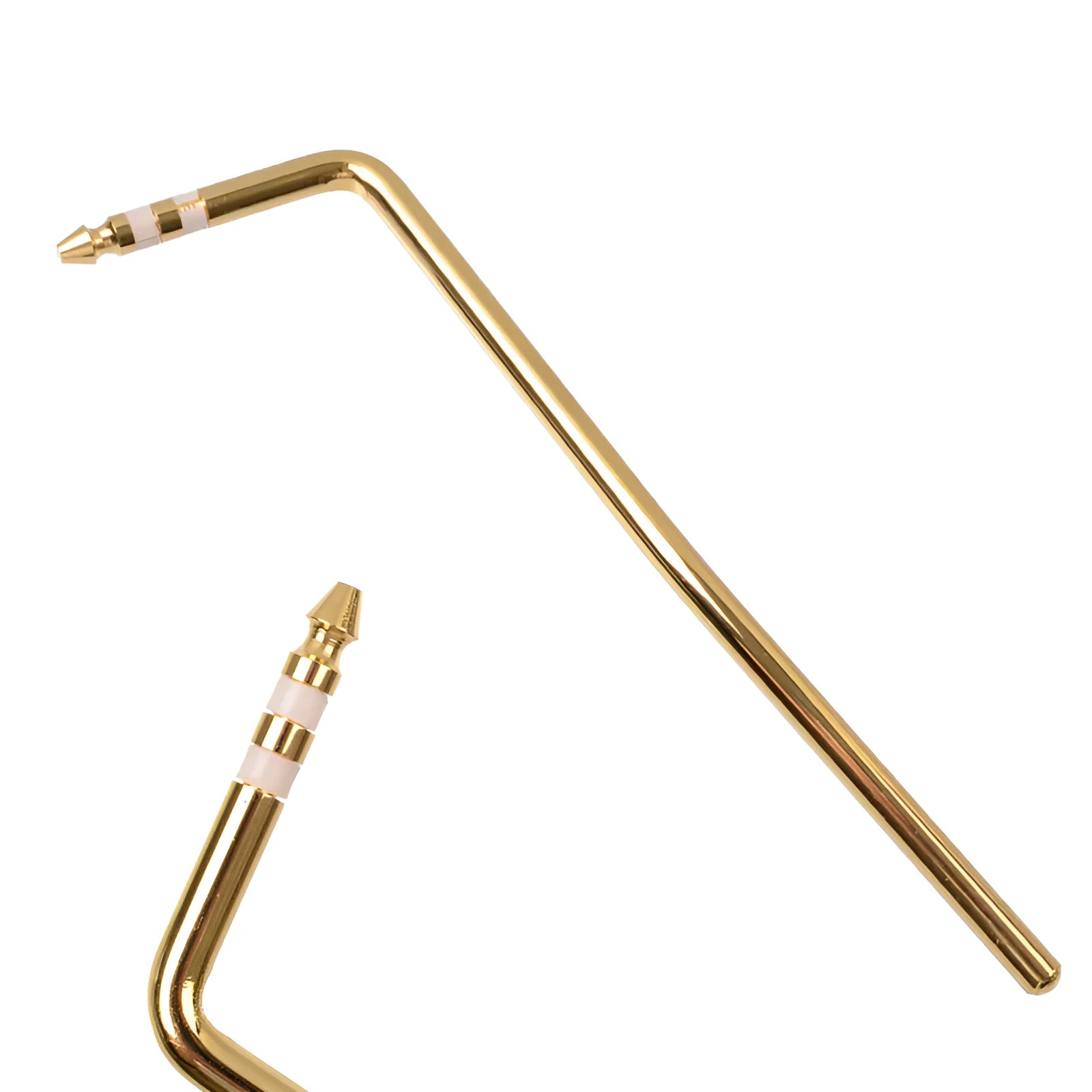 Direct plug-in guitar tremolo bar in metal construction available in black, blue, gold and silver finishes