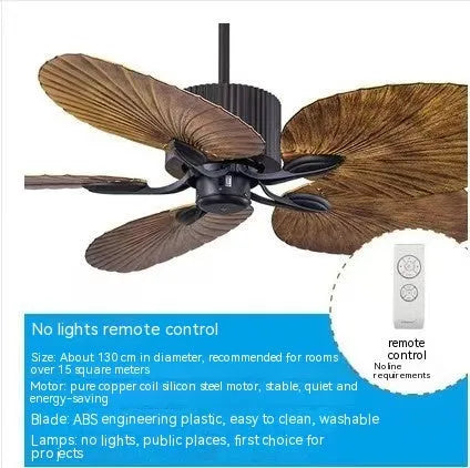 Retro-style ceiling fan light with wooden blades and integrated lighting fixtures
