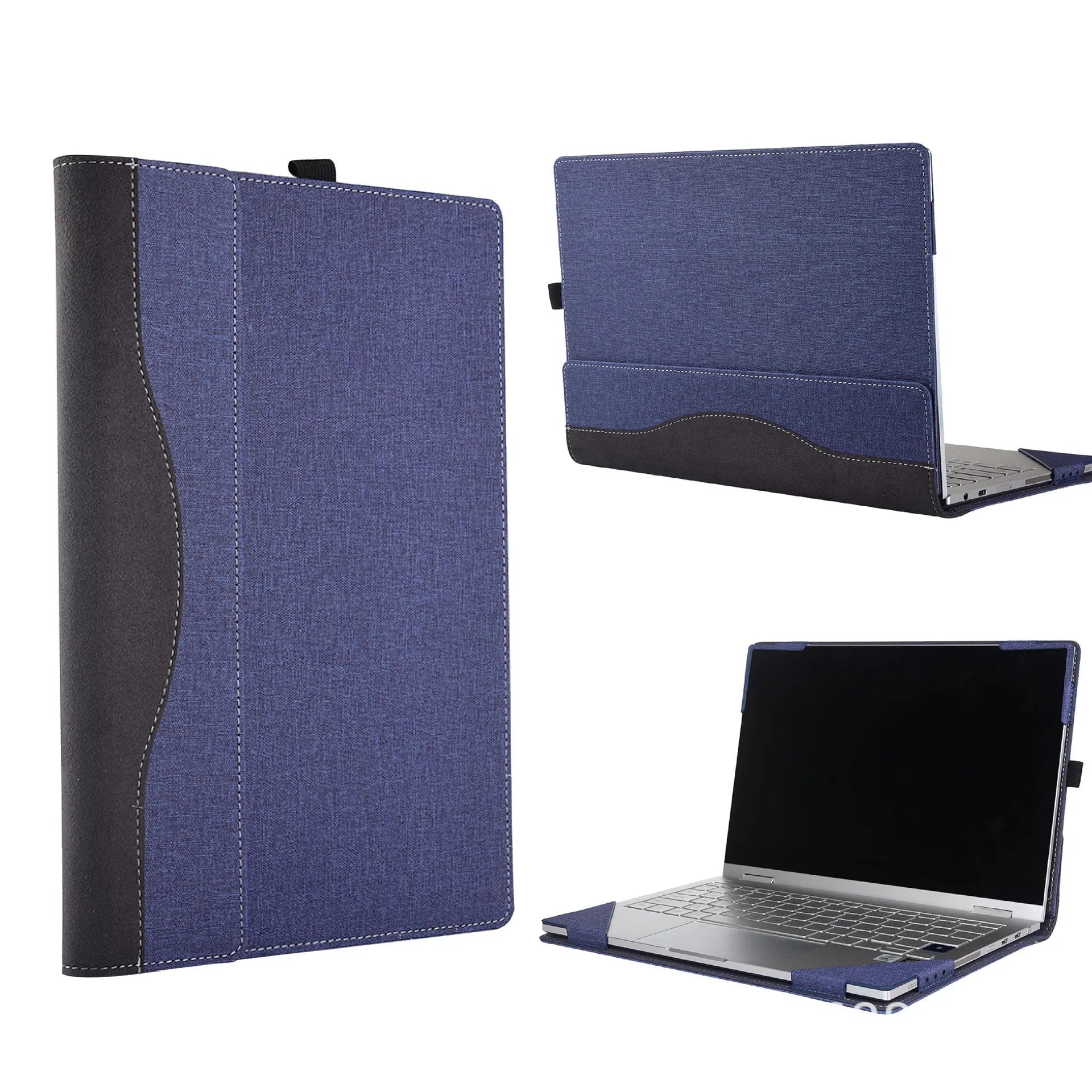 Black Chinese style imitation leather protective sleeve for Microsoft Surface Laptop 6 with bracket