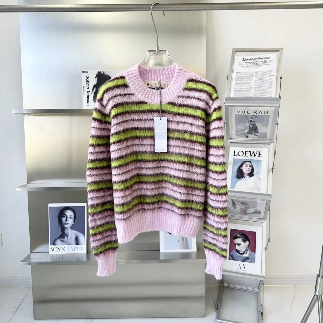 Pink women's wool knitted cardigan in socialite style with regular sleeves.
