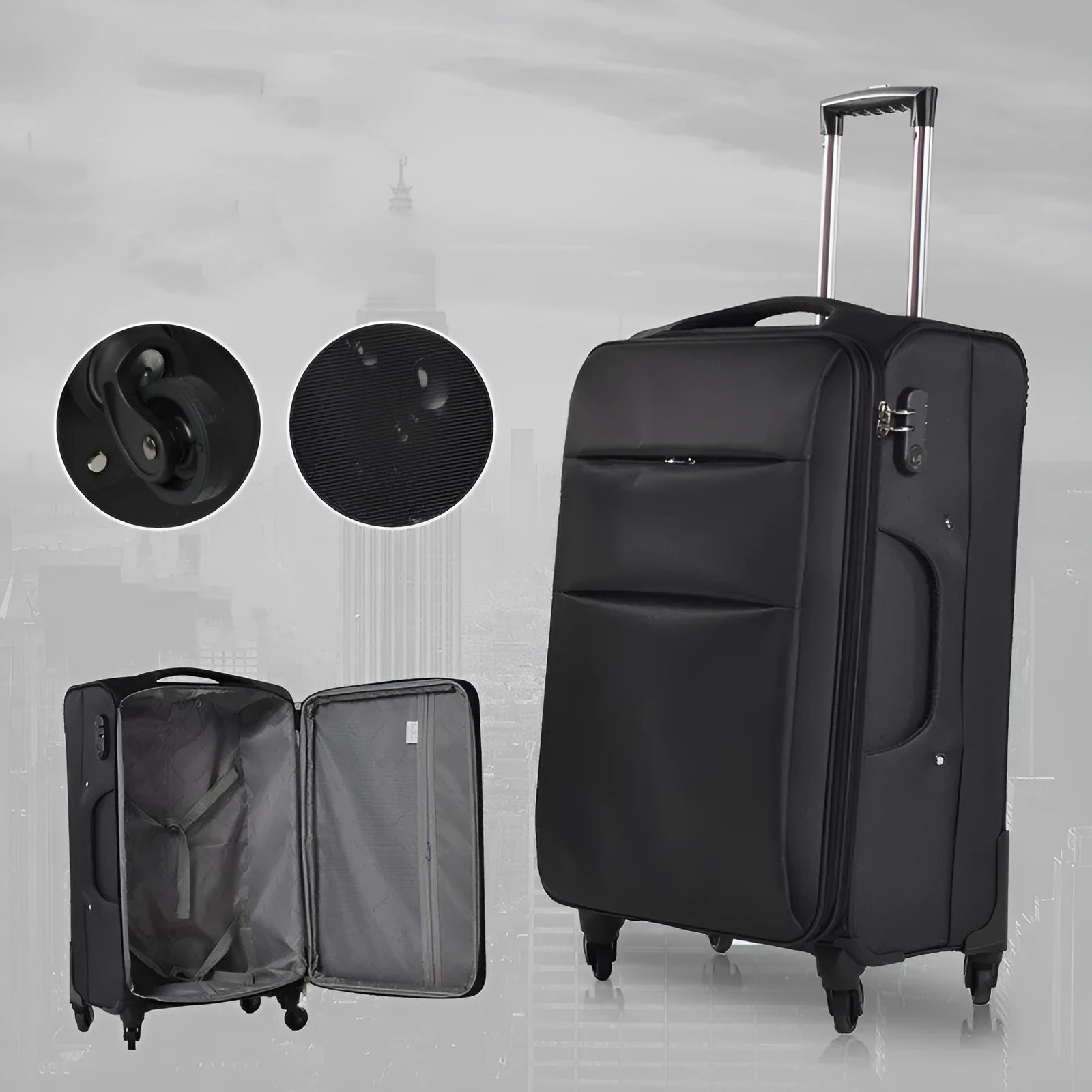 Business luggage in coffee colour with Oxford bra bar texture and anti-theft zipper