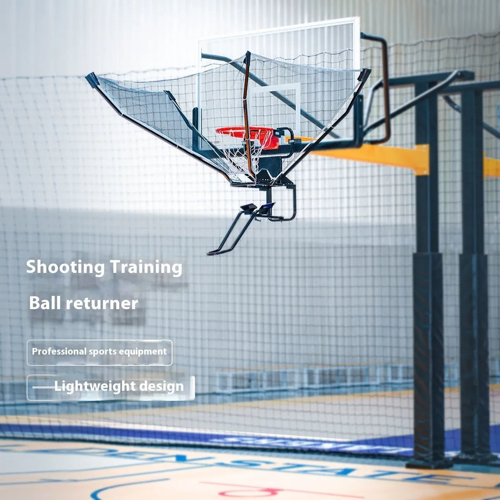 Automatic basketball return training device with cowhide leather target and iron frame