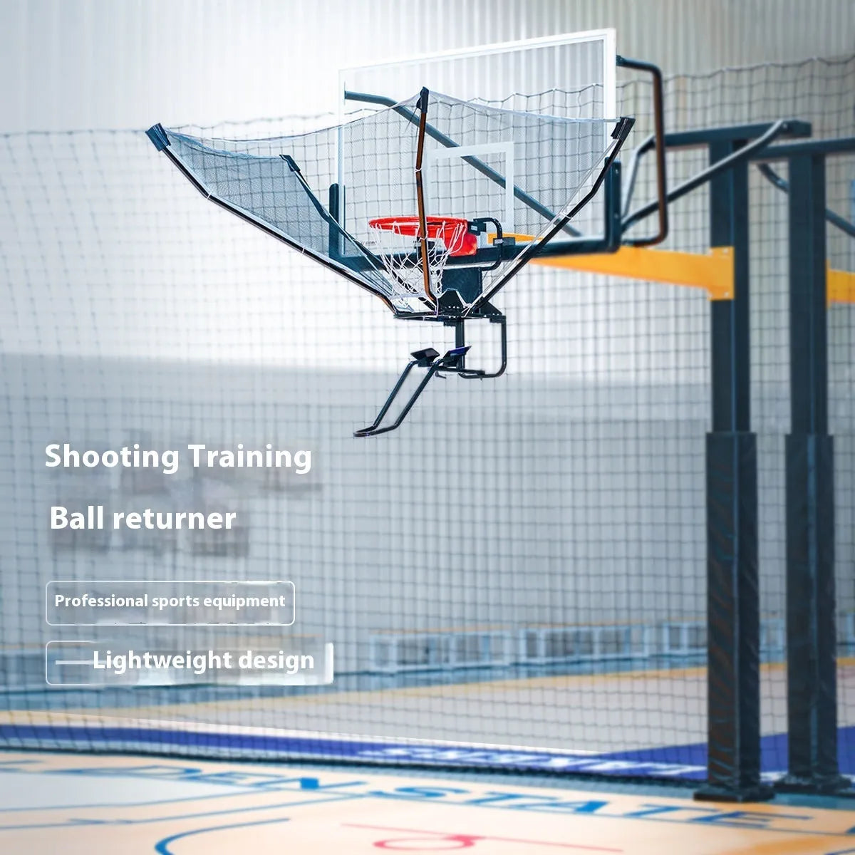 Automatic basketball return training device with cowhide leather target and iron frame