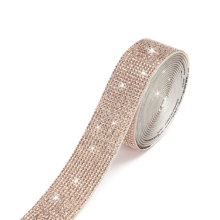 Self-adhesive glass water drill strip for decorating clothing and shoes in white and AB colours