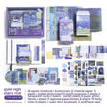 A6 creative journal gift box with grid notebook, decorative papers, cards, and retro plaid design