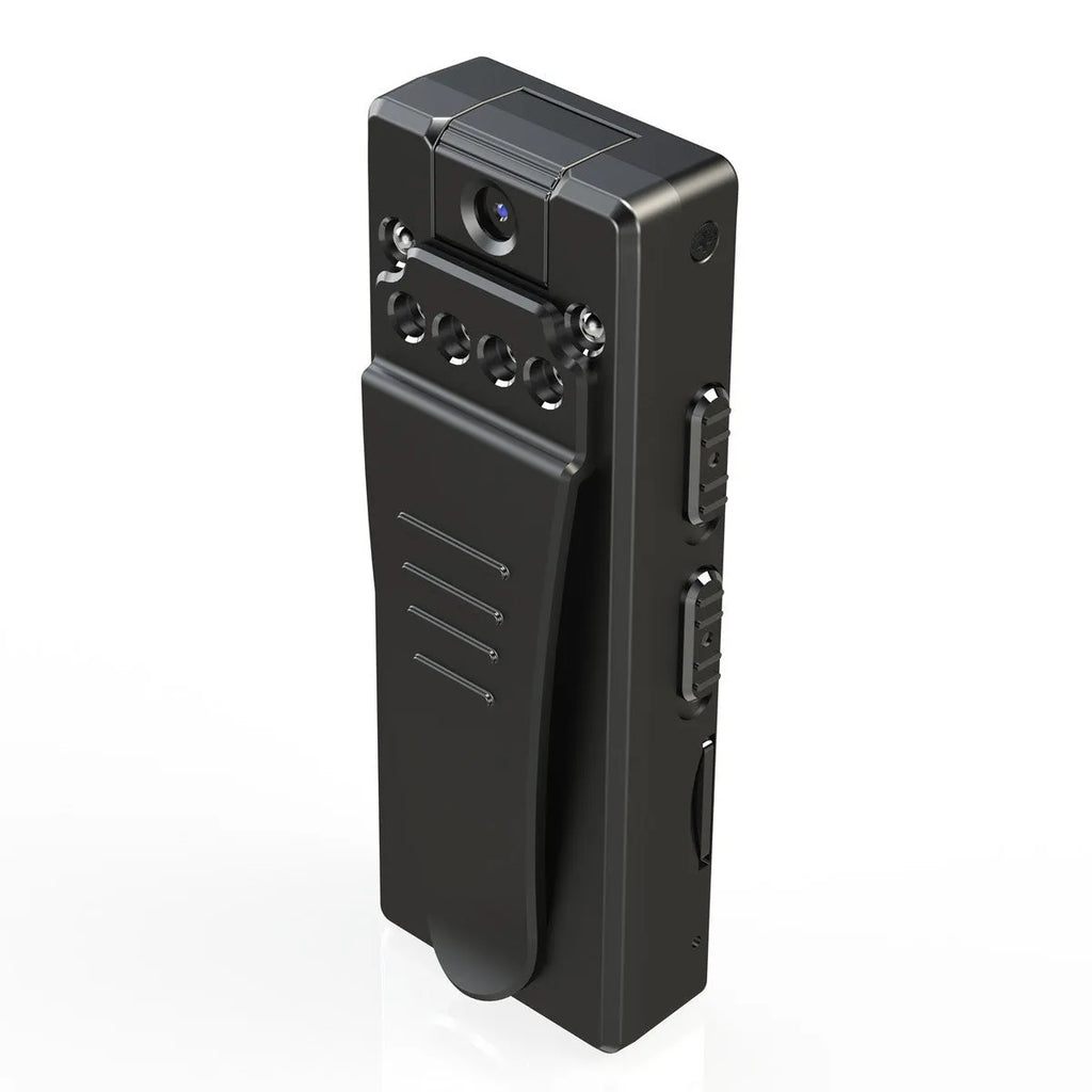 Black 1080p HD digital video camera with rotational lens for home, driving, and sports recording