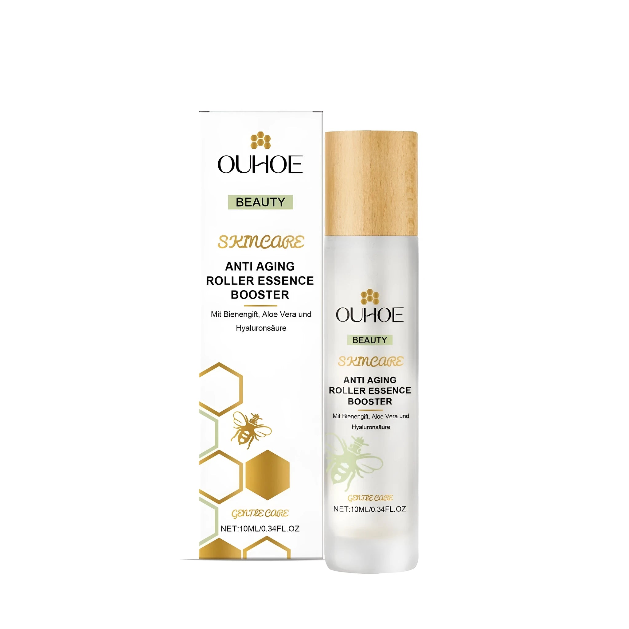 A 10ml capacity bee venom anti-aging evening ball skincare product for night-time use.