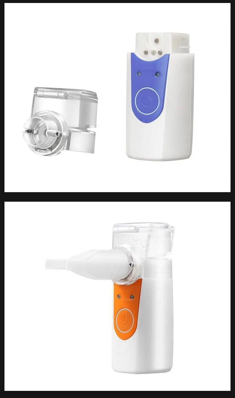 Handheld column-shaped USB nebuliser with plastic housing for portable room humidification