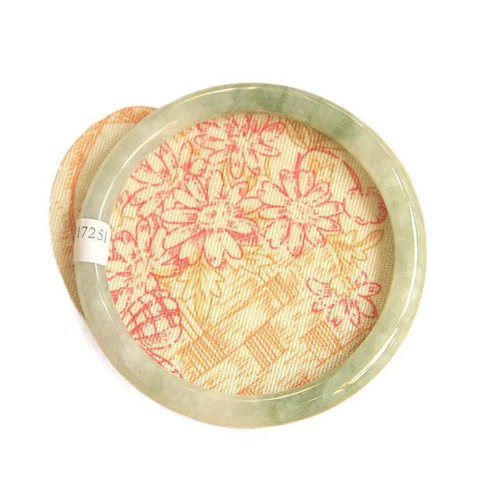 Green jade geometric bracelet with waxy finish, 10mm diameter, Chinese-style design