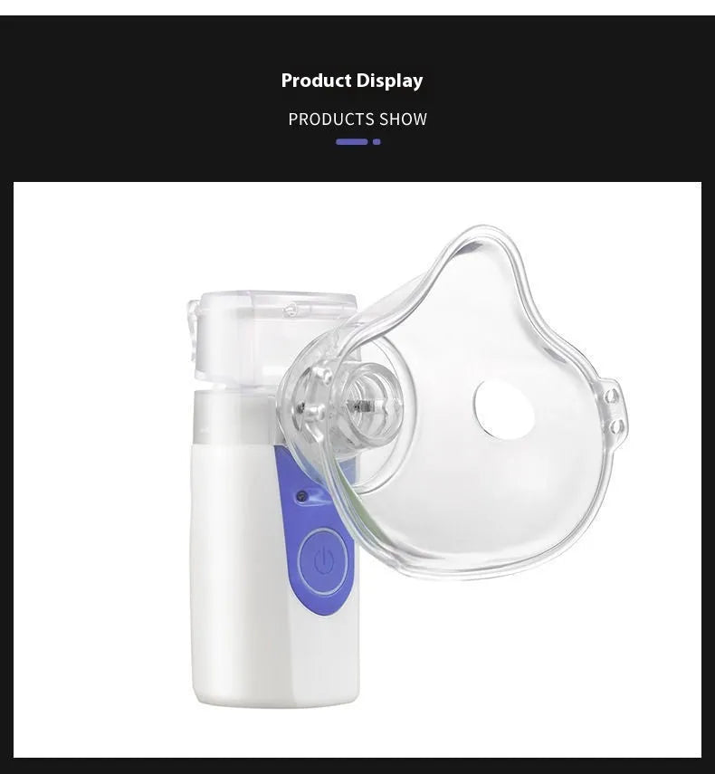 Handheld column-shaped USB nebuliser with plastic housing for portable room humidification