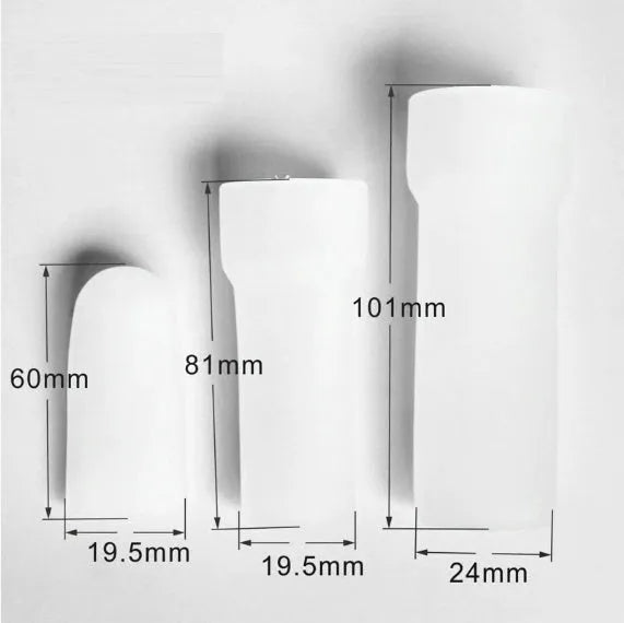 Blue silicone male masturbator adult physical stretch exerciser shown in small, medium, and large sizes.