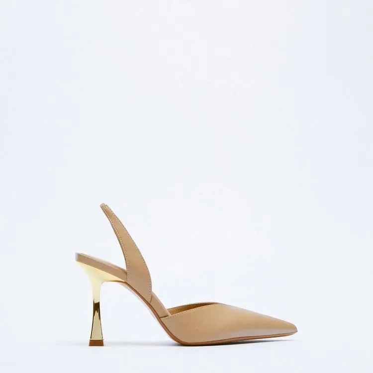 Women's pointed toe high heels in patent leather with Korean style design