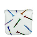 Square putter protective sleeve with rocket pattern in black or white PU leather for golf clubs