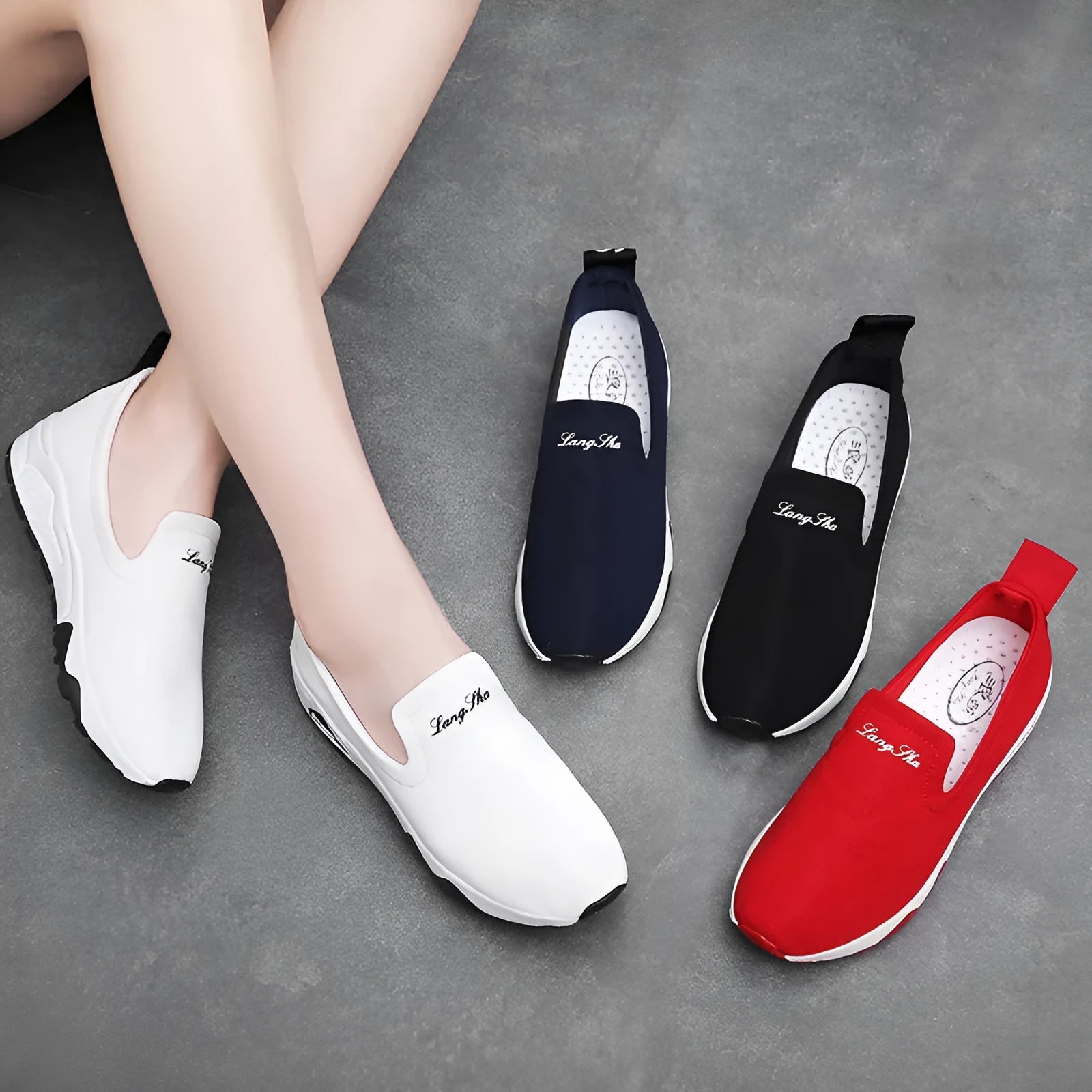 Women casual canvas shoes super high heel cowhide fabric upper leather toe cap autumn