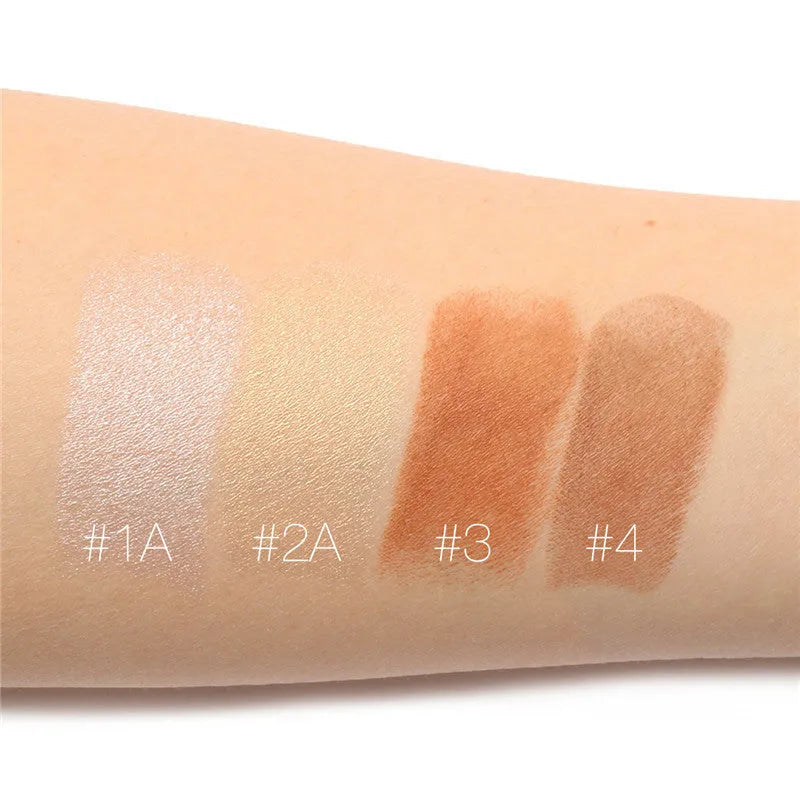 Four makeup stick highlighters in shades A, B, C, D for face contouring and cheekbone definition.