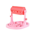 Blue rotatable slow feeder dog toy made of ABS plastic, top view showing leakage holes