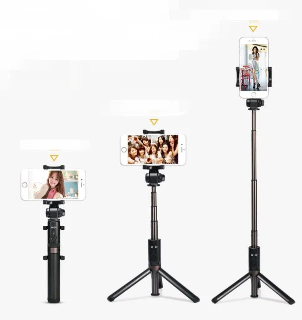 Aluminium alloy Bluetooth selfie stick with remote control and tripod bracket for mobile phones