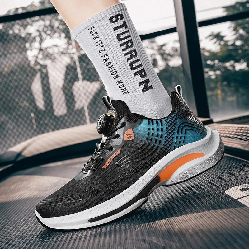 Men's low top mesh sneakers with rotating buckle closure in three colour options