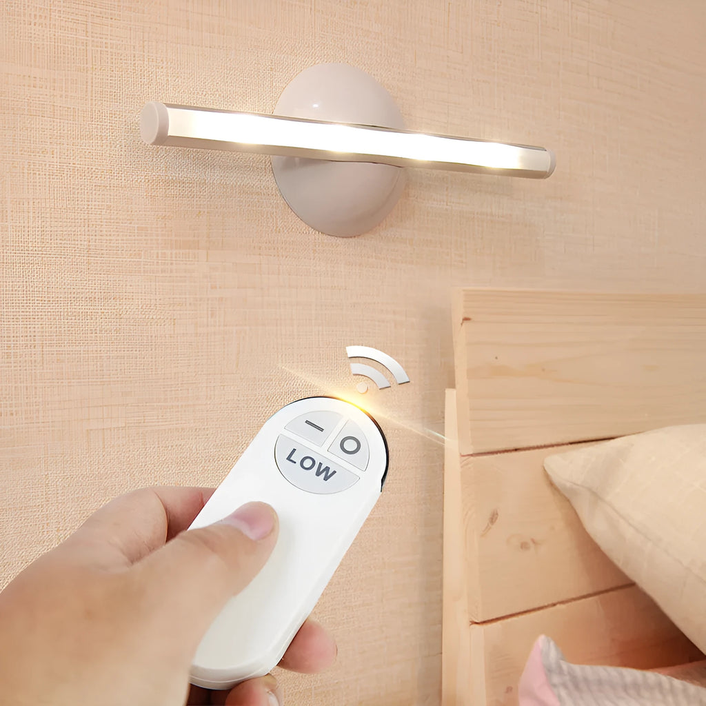 Silver LED night light with remote control for cabinet hallway use