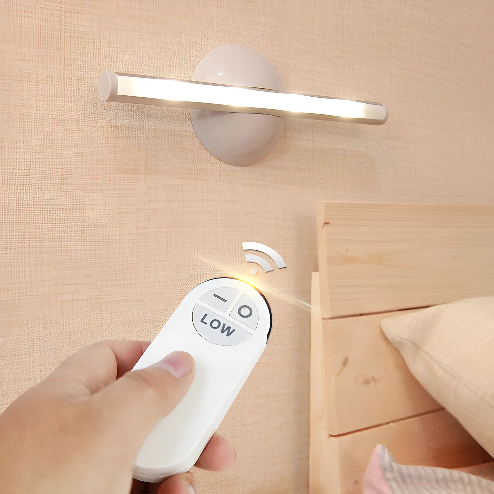 Silver LED night light with remote control for cabinet hallway use