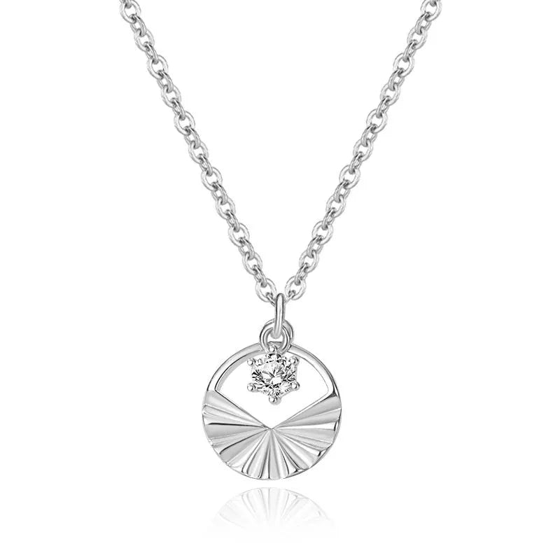 925 silver round geometric necklace and earrings set in rose gold with diamond treatment