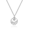 925 silver round geometric necklace and earrings set in rose gold with diamond treatment