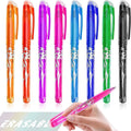 Heat-erasable gel pen with plastic shell and stainless steel nib in 0.5mm or 0.7mm tip options
