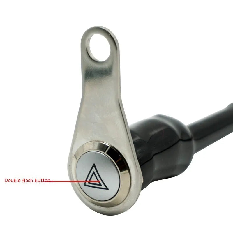 Black stainless steel motorcycle double flash switch with LED light ring for 7mm mounting
