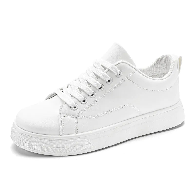 Men's low-top Korean-style sneakers in black, white or black with white sole options