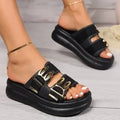 Women's thick sole slippers in apricot colour with suede uppers and rubber soles
