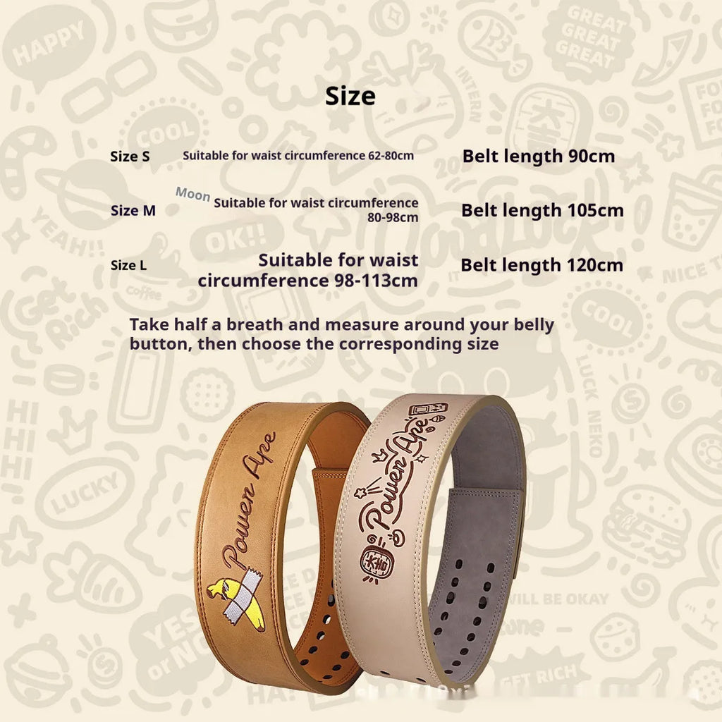 Full cowhide leather fitness belt for waist support in brown colour