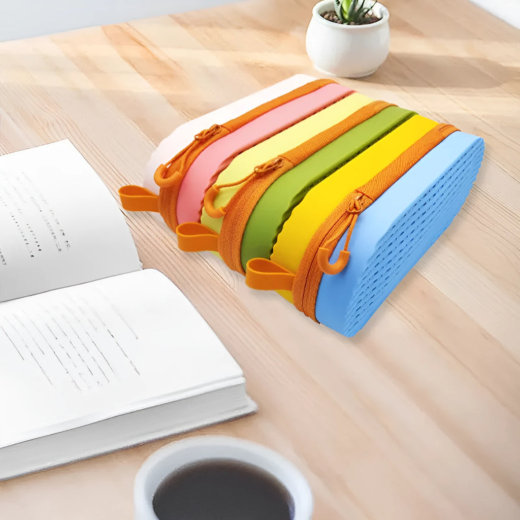 Silicone glasses case in multiple colours with long-hand design measuring 200x80x50mm