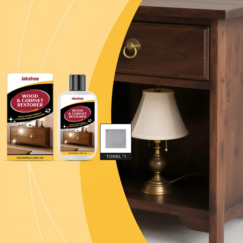 100ml wooden furniture scratch care bottle with 20x20cm microfibre towel for surface maintenance