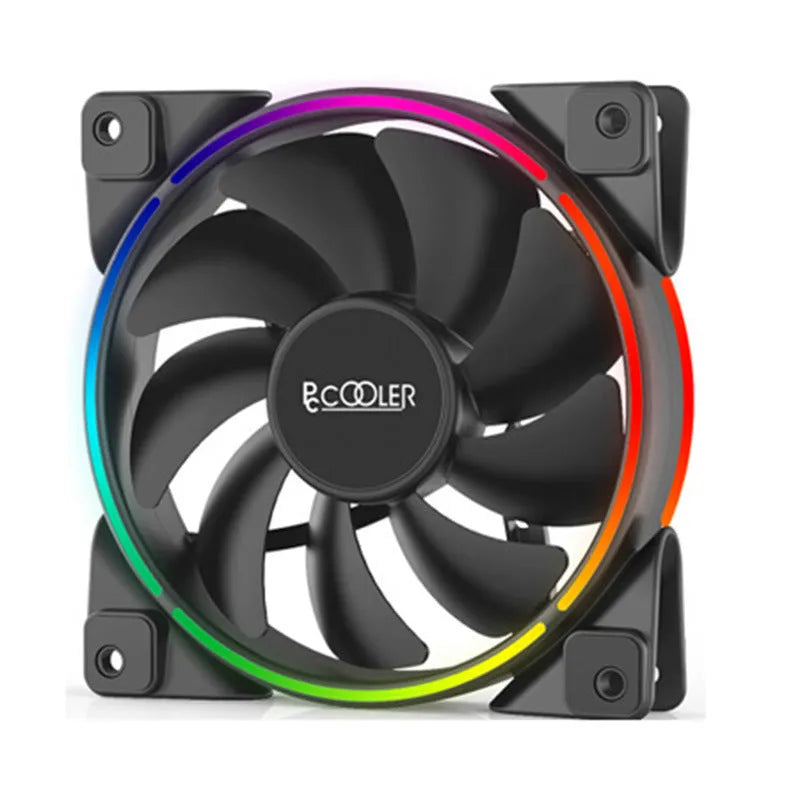 Three black 12cm RGB PC case fans with hydraulic bearing, 120mm x 120mm size