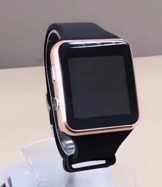 Black smart watch with 1.54-inch touchscreen display and silicone strap on wrist