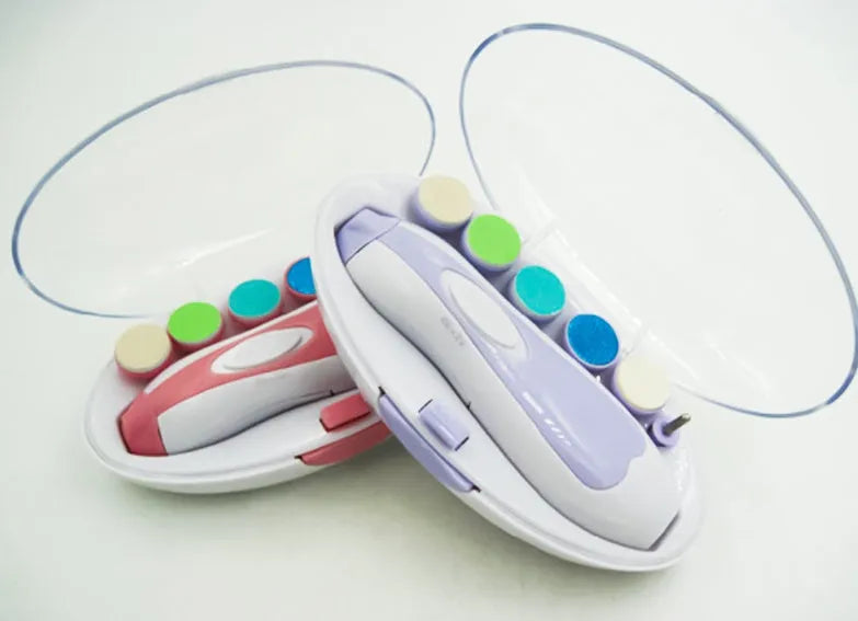 Ultra-quiet multifunctional baby nail polisher in pink colour with LED light